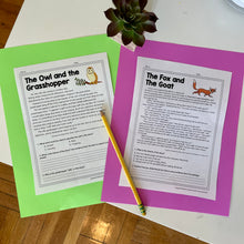Load image into Gallery viewer, Aesop's Fables Stories and Questions for Theme, Text Evidence, and Connections
