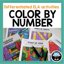 Load image into Gallery viewer, Differentiated ELA Activity: Color by Number