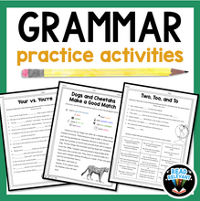 Load image into Gallery viewer, Grammar Worksheets : Practice Grammar activities worksheets