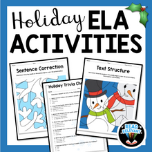 Load image into Gallery viewer, Holiday ELA Activities: 10 Fun, No-Prep Activities