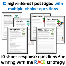 Load image into Gallery viewer, Reading Comprehension and Writing with the RACE Strategy Grades 6-8
