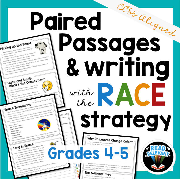Grades　with　Writing　RACE　Strategy　4-5　Paired　Read　Relevant　Passages　the　and　–