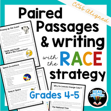 Load image into Gallery viewer, Paired Passages and Writing with the RACE Strategy Grades 4-5
