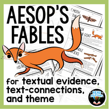 Load image into Gallery viewer, Aesop's Fables Stories and Questions for Theme, Text Evidence, and Connections