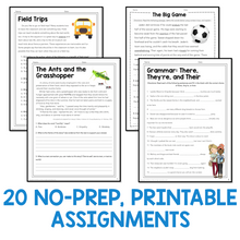 Load image into Gallery viewer, ELA Emergency Sub Plans No-Prep Maternity Leave Lesson Plans | 4th 5th 6th grade