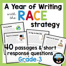 Load image into Gallery viewer, RACE Strategy Writing 3rd Grade 40 Prompts and Passages for All Year