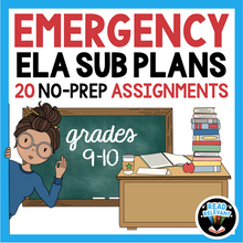 Load image into Gallery viewer, ELA Emergency Sub Plans No-Prep Maternity Leave Lesson Plans | 9th 10th Grade