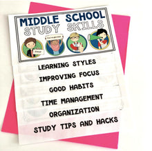 Load image into Gallery viewer, Study Skills for Middle School Flipbook and Activities