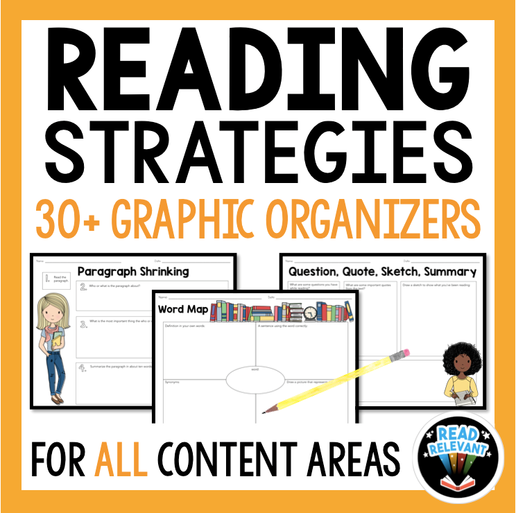 Reading Comprehension Strategies Graphic Organizers : 30 Graphic Organizers