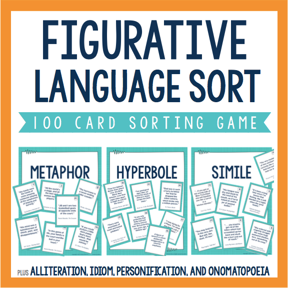 Figurative Language Sort Activity 100 Card Sorting Game Simile, Metaphor & more