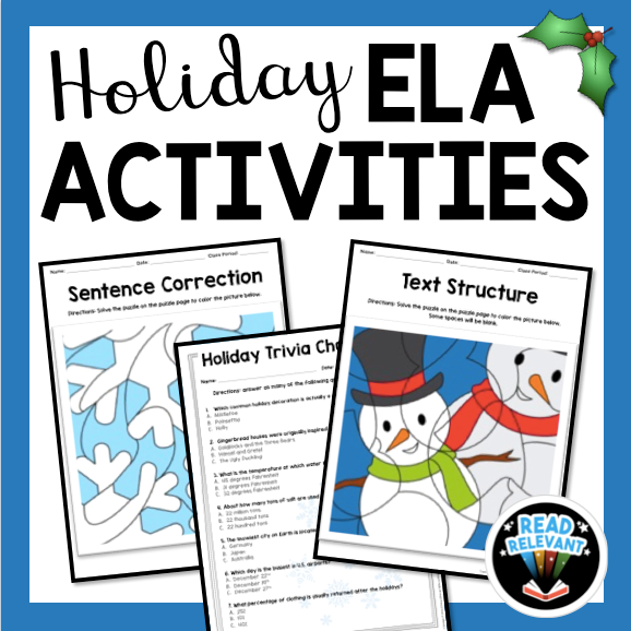Holiday ELA Activities: 10 Fun, No-Prep Activities