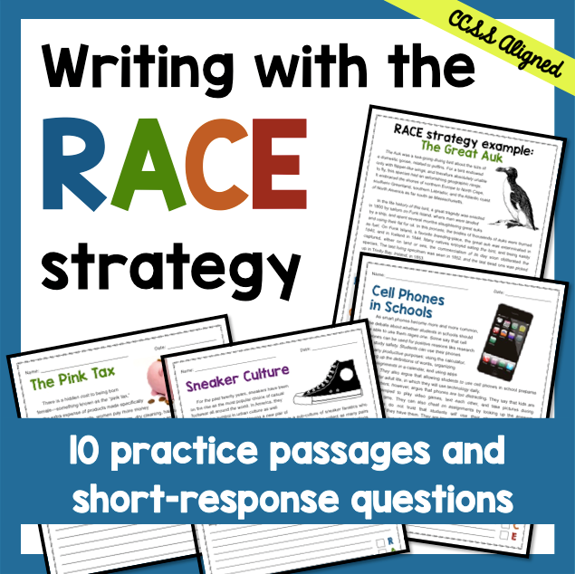 RACE Strategy Writing Grades 6-9