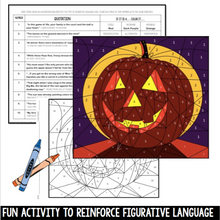 Load image into Gallery viewer, Color By Number : Figurative Language Pumpkin Activity
