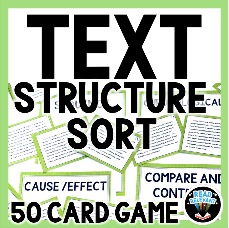 Text Structure Sort : 50 Card Sorting Activity