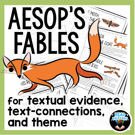 Aesop's Fables Stories and Questions for Theme, Text Evidence, and Connections