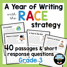 Load image into Gallery viewer, RACE Strategy Writing 3rd Grade 40 Prompts and Passages for All Year
