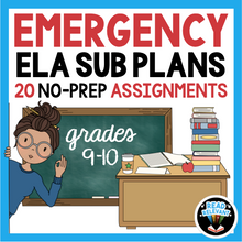 Load image into Gallery viewer, ELA Emergency Sub Plans No-Prep Maternity Leave Lesson Plans | 9th 10th Grade
